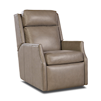 Transitional Swivel Glider Power Recliner with Nailhead Trim