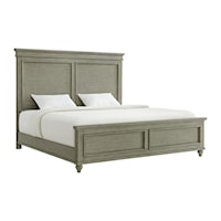 Transitional King Panel Bed in Grey