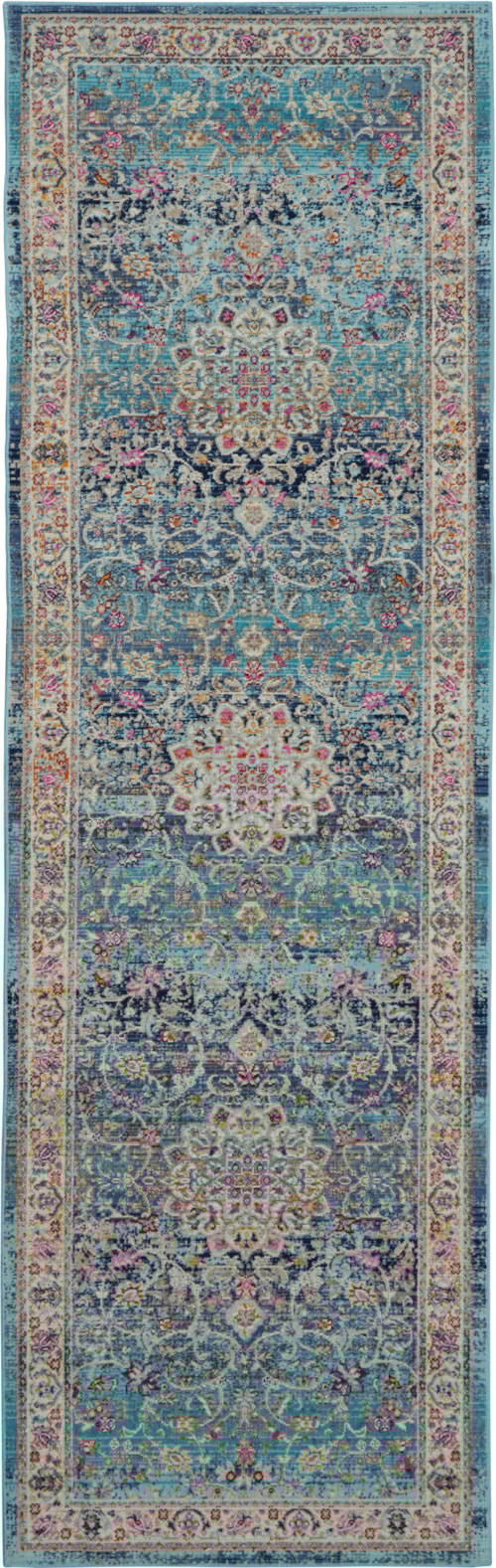 2'4" x 8' Blue Runner Rug