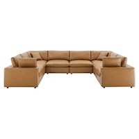 8-Piece Vegan Leather Sectional Sofa