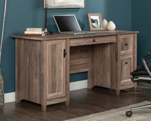 Farmhouse Edge Water Computer Desk with Flip-Down Shelf