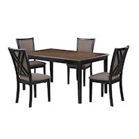 Transitional 5-Piece Dining Set with Two Tone Finish