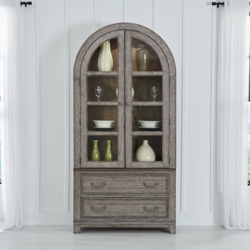 Farmhouse Curio Cabinet with Built-in LED Light