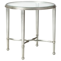 Sangiovese Round End Table with Glass Top