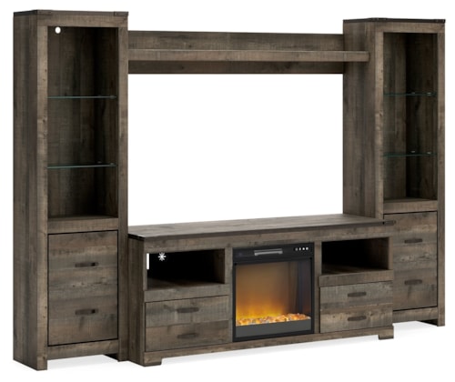 4-Piece Entertainment Center With Electric Fireplace