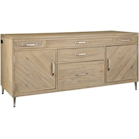 Transitional Credenza Desk with USB Outlets