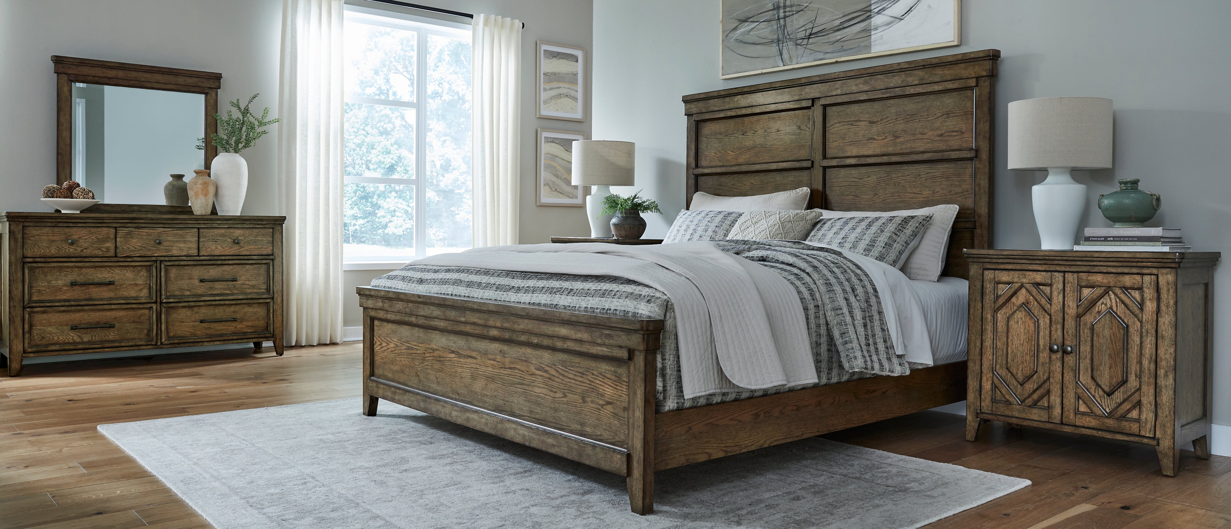 Liberty Furniture Carolina Park 2-Door Bedside Chest with Charging Station