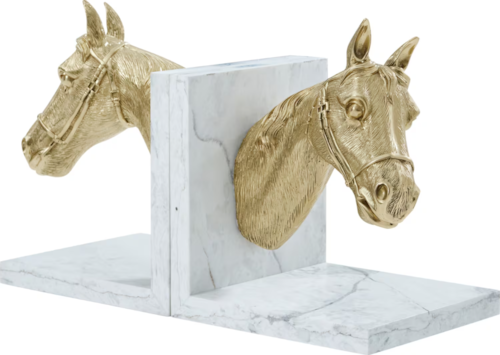 Traditional Brass Horsehead Bookends