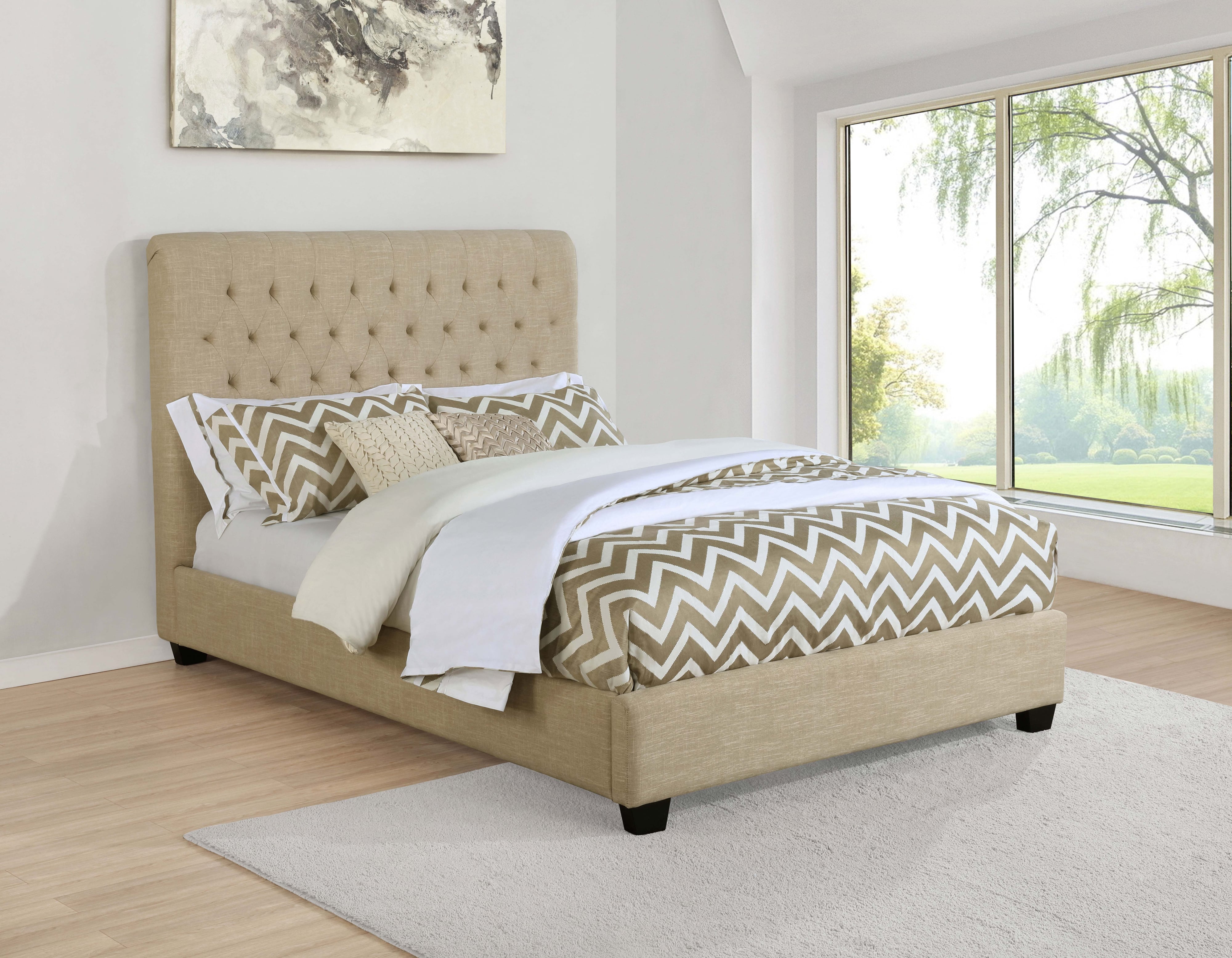 Chloe Cal King Panel Bed Oatmeal