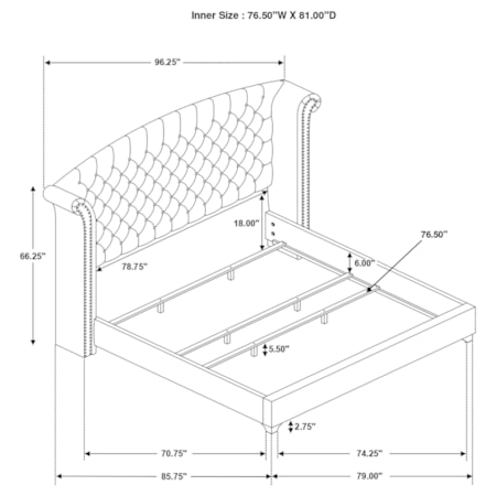 King Wingback Bed