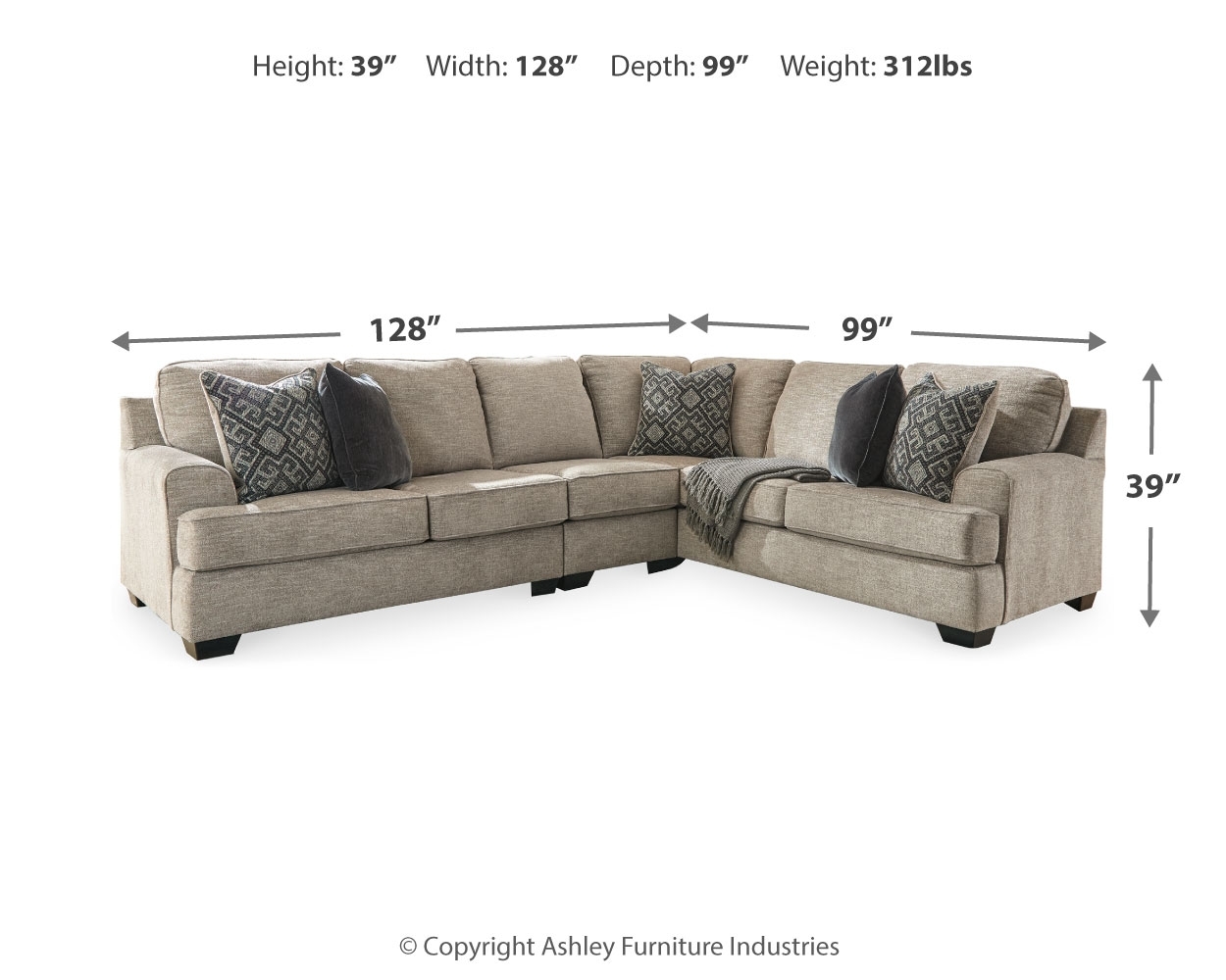 Signature Design by Ashley Bovarian Sectional With Ottoman