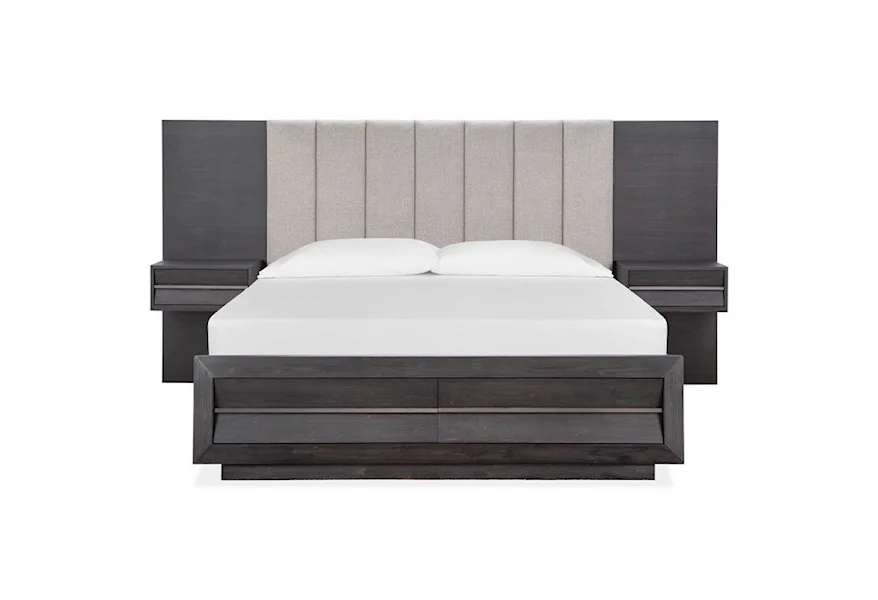 Wentworth Villiage King Wall Upholstered Bed w/Storage FB by Magnussen Home at Stoney Creek Furniture 
