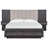 Contemporary King Wall Bed with Two Nightstands