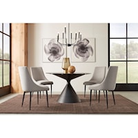 Contemporary 5-Piece Table and Chair Set with Upholstered Chairs