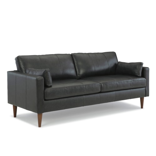 Mid-Century Modern Sofa with Two Pillows