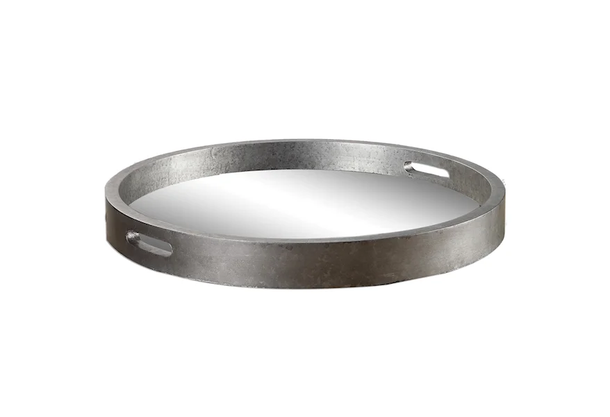 Accessories Bechet Round Silver Tray by Uttermost at Wayside Furniture & Mattress