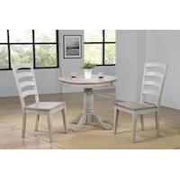 3-Piece Farmhouse Dining Set with Pedestal Table