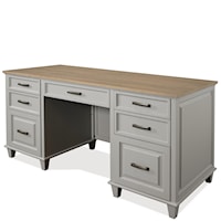 Modern Farmhouse Executive Desk with Drop-Front Drawer