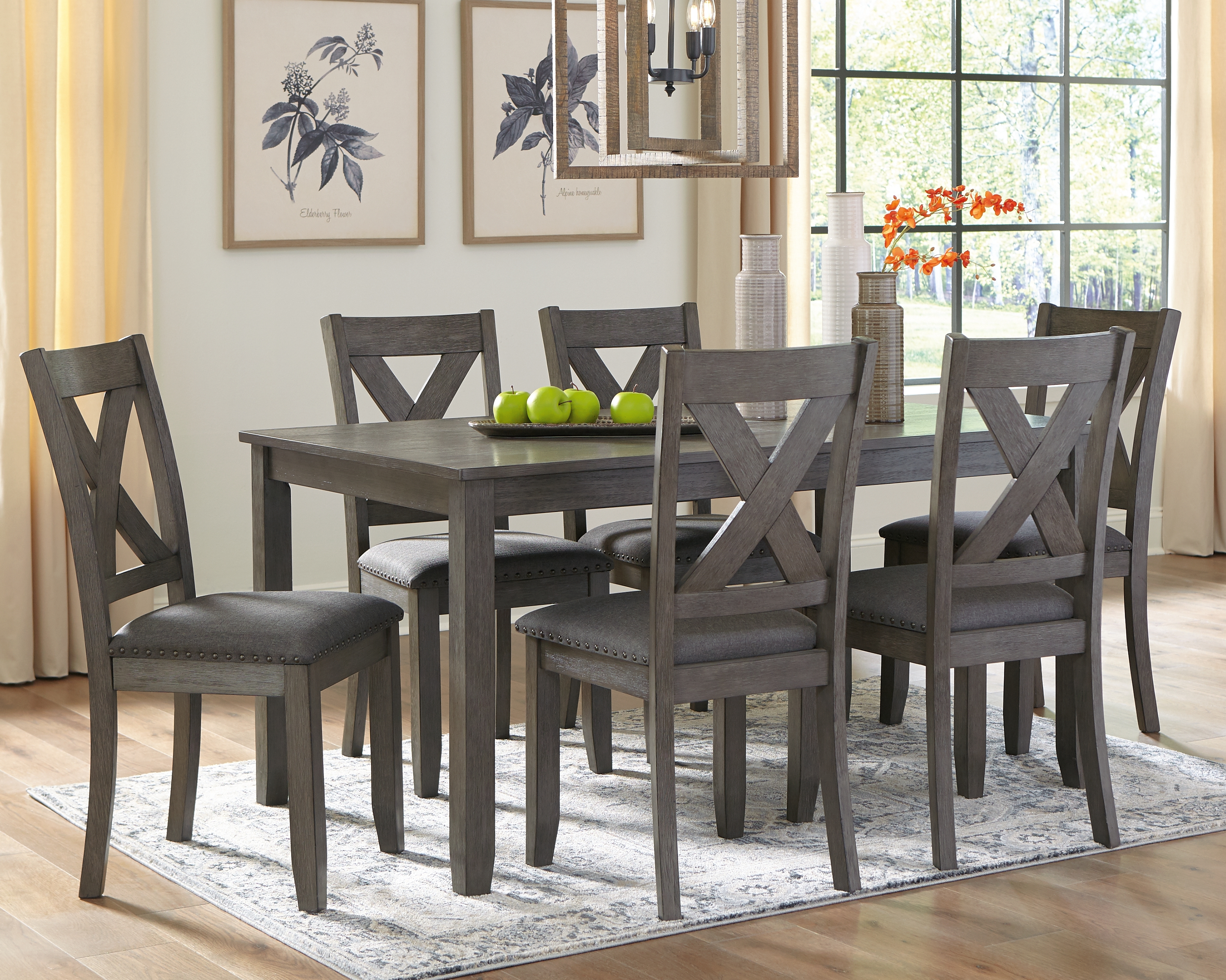 Rect Dining Table Set (Set Of 7)