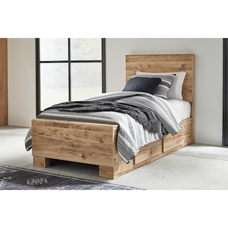 Twin Panel Bed with 1 Side Storage