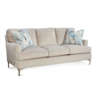 Contemporary 3-Seat Sofa with Metal Legs