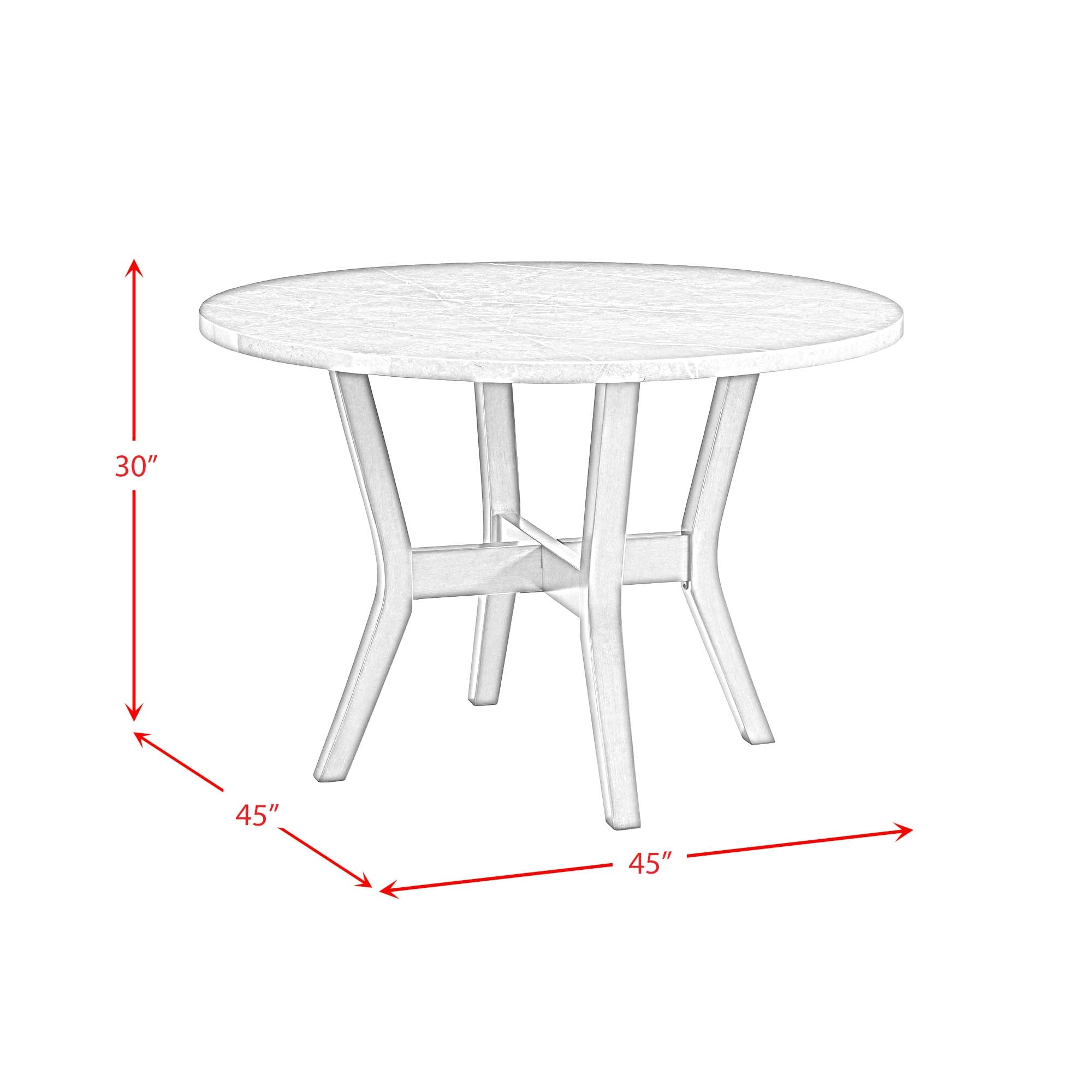 Amber 80589 AMBER GREY FAUX MARBLE 5 PIECE DINING SET 7 Day