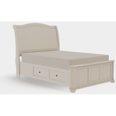 Full Upholstered Bed Both Drawerside