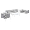 Modway Harmony Outdoor 8-Piece Aluminum Seating Set