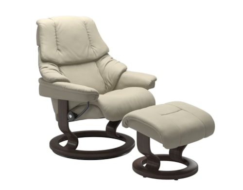 Large Reclining Chair & Ottoman with Classic Base