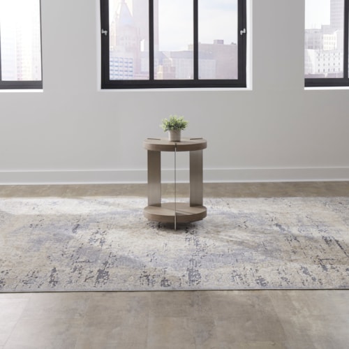 Contemporary Side Table with Lower Shelf