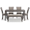 Signature Design by Ashley Wrenning Dining Room Table Set (Set of 6)