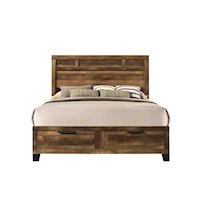 Rustic Queen Bed with Storage Drawers