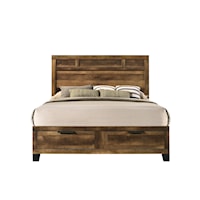 Rustic King Bed with Storage Drawers