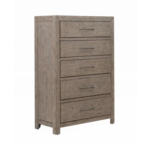 Rustic 5-Drawer Bedroom Chest with Felt and Cedar Lined Drawers