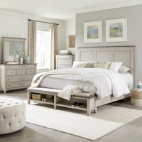 Modern Farmhouse 4-Piece King Storage Bedroom Set with Bedroom Chest