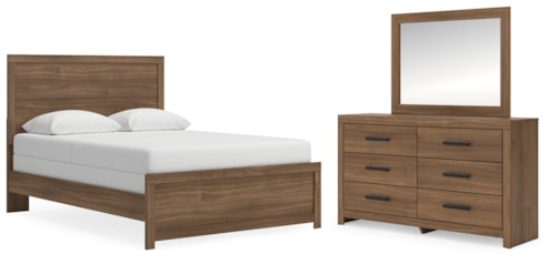 Queen Panel Bed, Dresser And Mirror