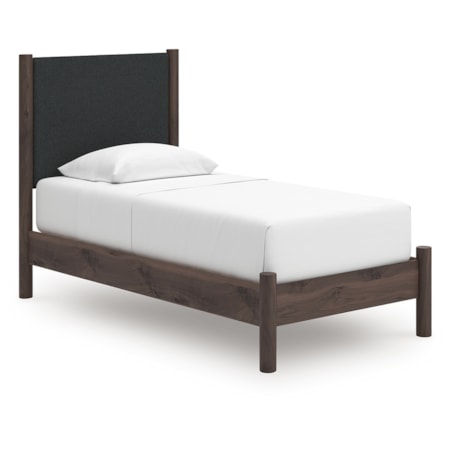 Twin Upholstered Panel Platform Bed