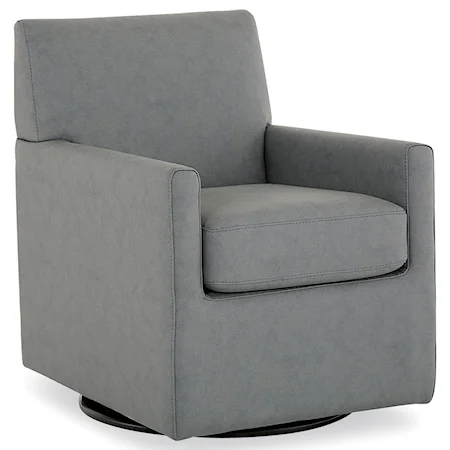 Pia Contemporary Swivel Chair with Track Arms