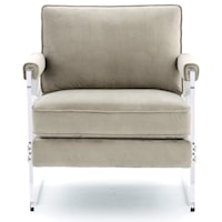 Contemporary Accent Chair with Clear Acrylic Base