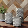 Signature Design by Ashley Furniture Accents Set of 3 Charlot Gray Vases