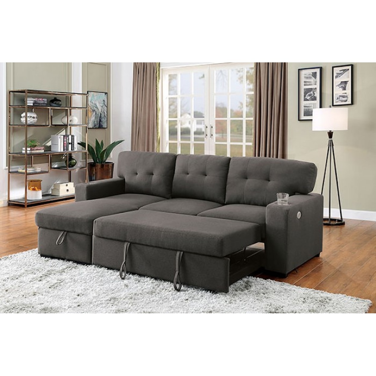 Furniture of America Sammy Sofa Chaise 