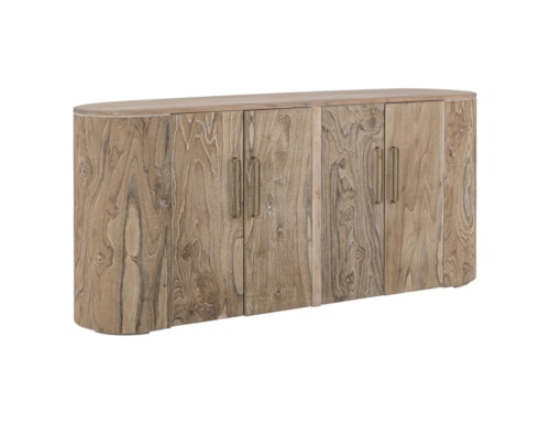 Modern Rustic 4-Door Storage Console with Magnetic Door Catches