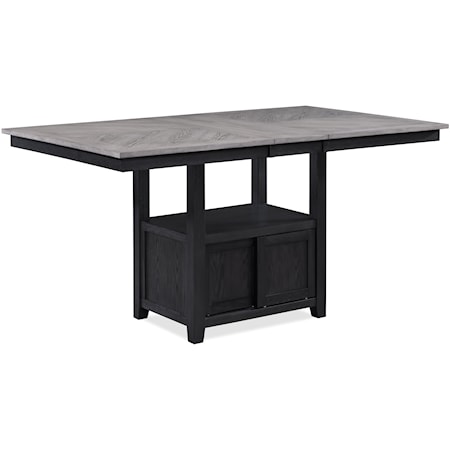 Buford Transitional Counter Height Table with Storage in Light Grey