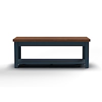 Cottage Rectangular Coffee Table with Lower Shelf Storage