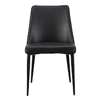 Contemporary Vegan Leather Black Dining Chair