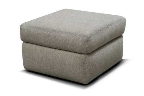 Casual Small Square Ottoman with Casters