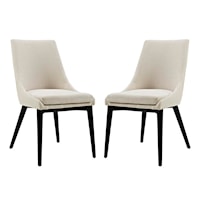 Viscount Upholstered Dining Side Chair - Black/Beige - Set of 2