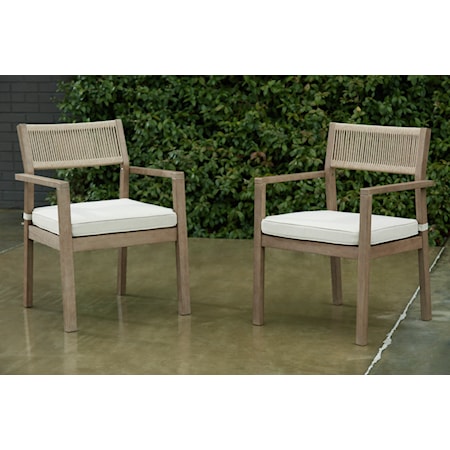 Arm Chair with Cushion (Set of 2)