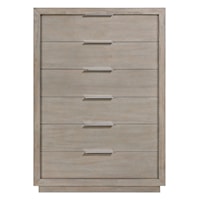 Transitional 6-Drawer Bedroom Chest with Felt-Lined Top Drawer