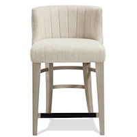 Upholstered Curved Back Counter Stool